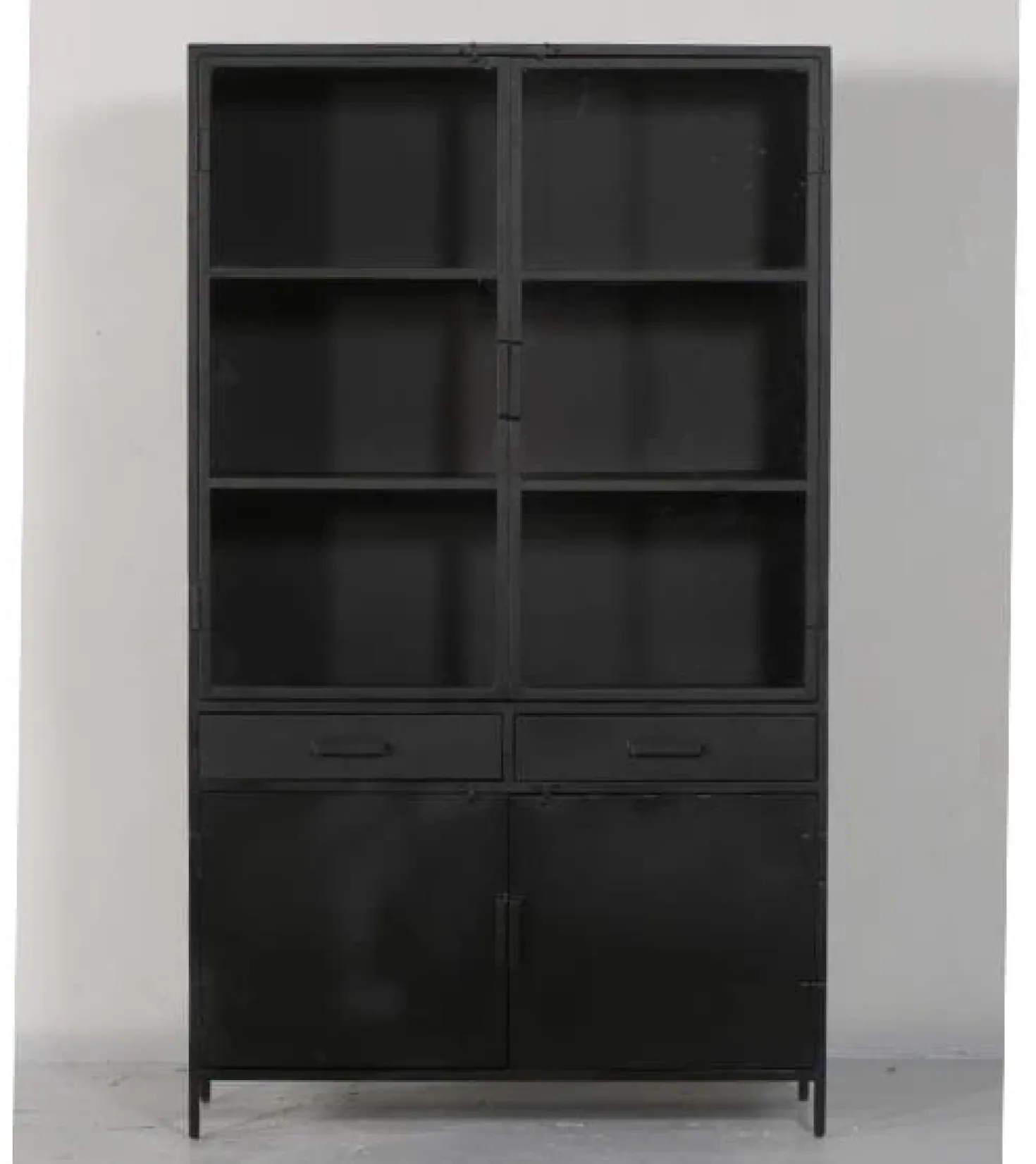 Figue vitrinekast industrieel zwart 120cm