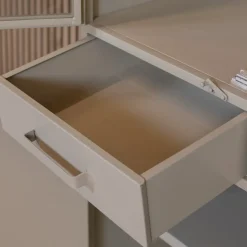 Figue vitrinekast industrieel taupe binnenkant 90cm