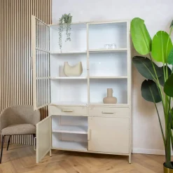 Figue vitrinekast industrieel taupe 120cm