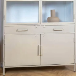 Figue vitrinekast industrieel taupe 120cm