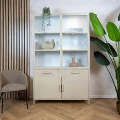 Figue vitrinekast industrieel taupe 120cm