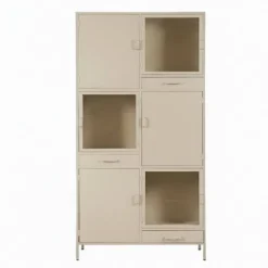 Figue vitrinekast taupe 3 lade 6 deur 120cm