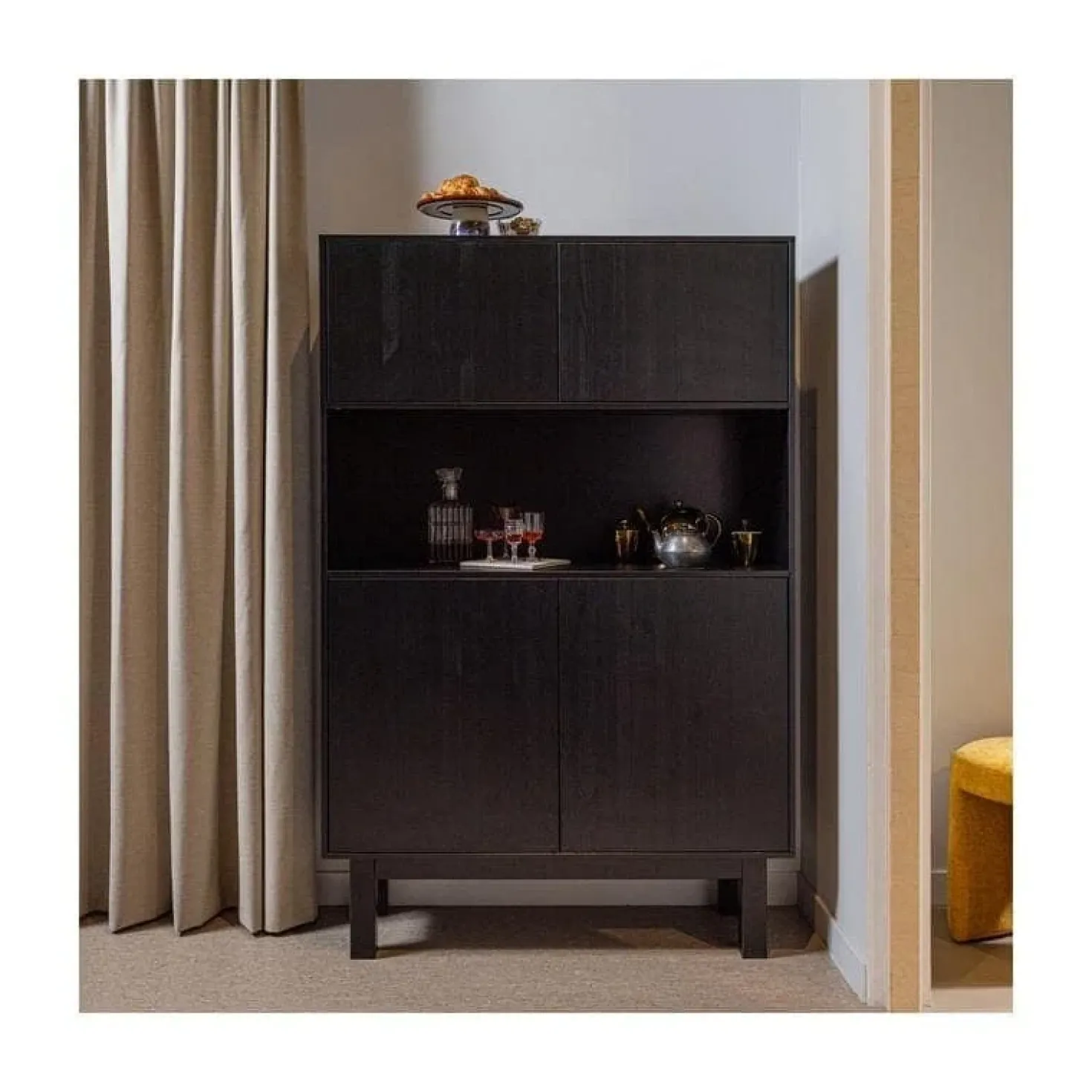 Finca Buffet-/drankkast grenen zwart 110cm