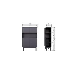 Finca Buffet-/drankkast grenen zwart 110cm