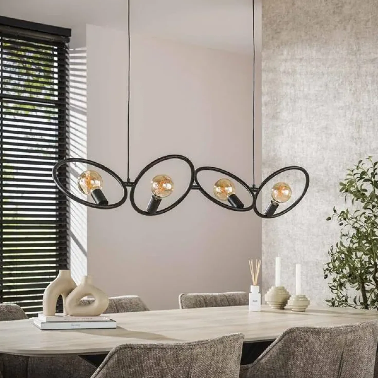 Finn 4-lichts Hanglamp Artic zwart
