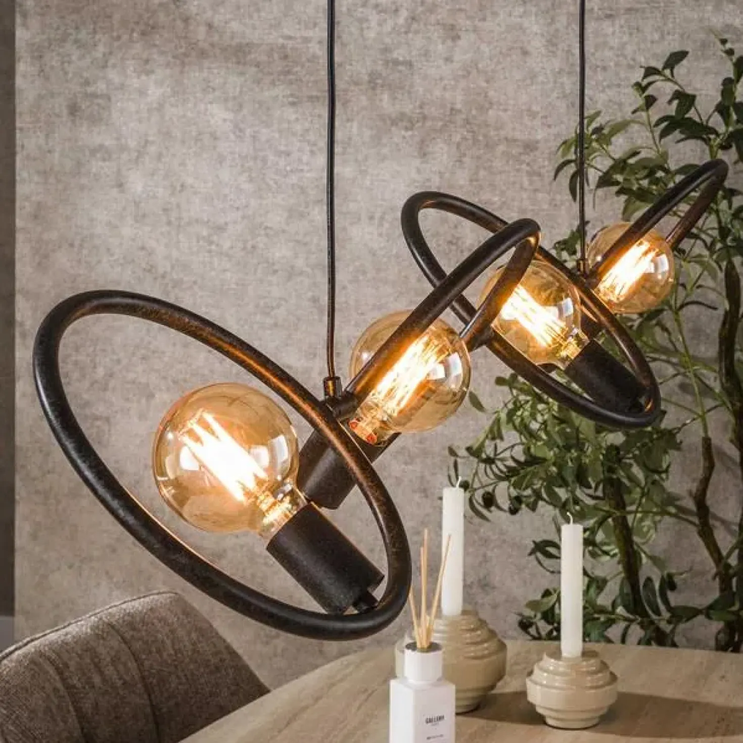 Finn 4-lichts Hanglamp Artic zwart