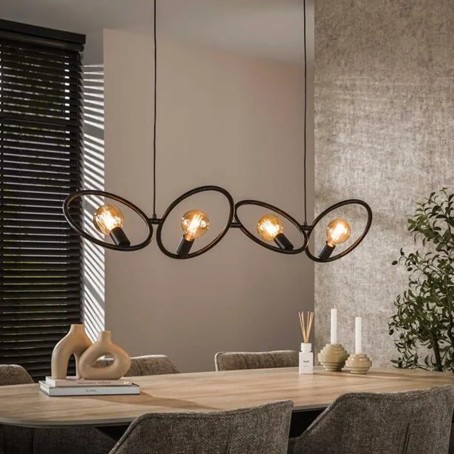 Finn 4-lichts Hanglamp Artic zwart