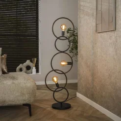 Finn 3-lichts Vloerlamp Artic zwart