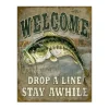 Fishing, drop a line - metalen bord