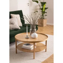 Fjella Salontafel Naturel rond Eikenhout 80cm