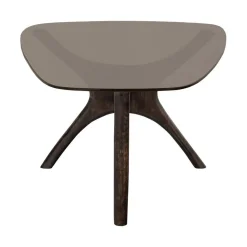 Flash Salontafel mangohout/glas walnoot 110cm