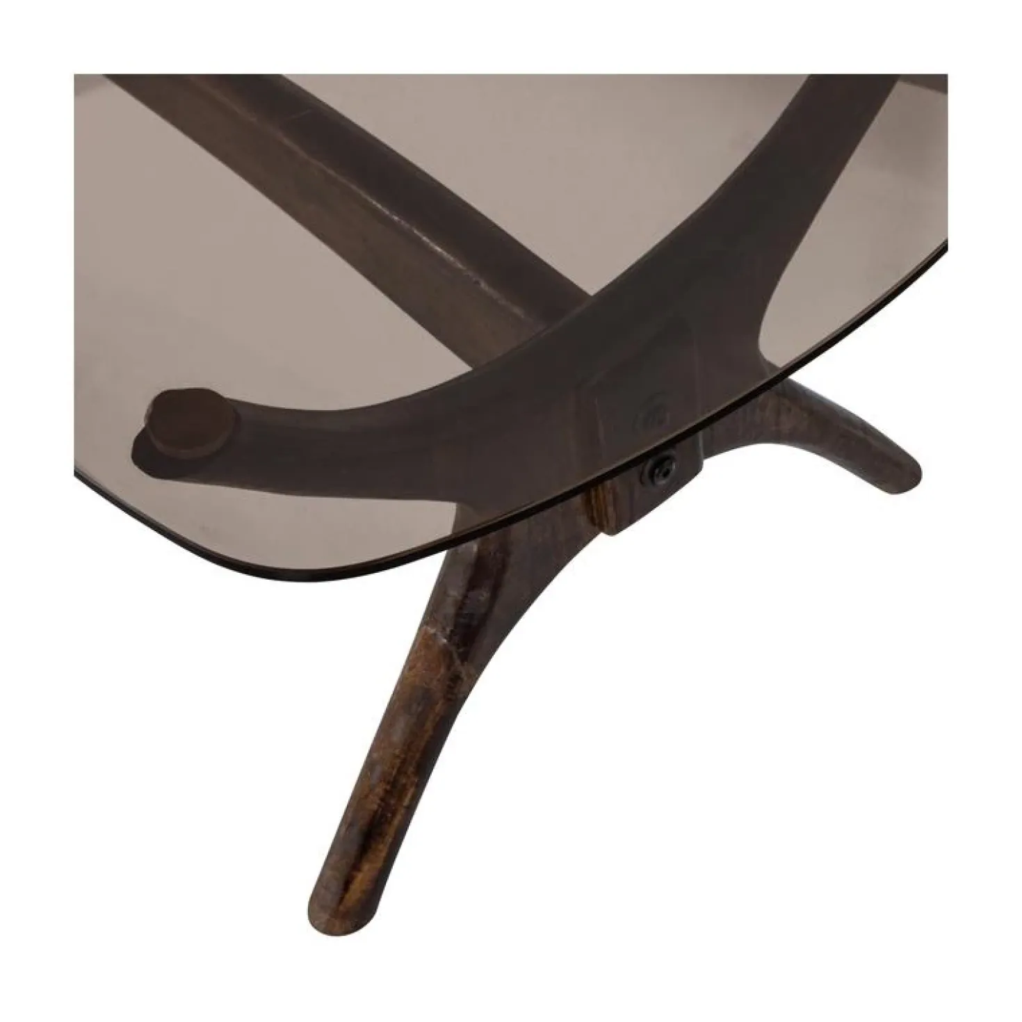 Flash Salontafel mangohout/glas walnoot 110cm