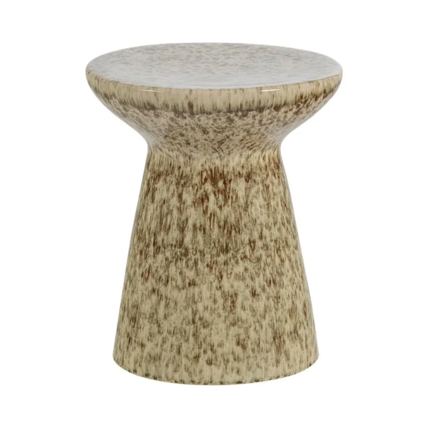 Fleck Bijzettafel rond Keramiek Lichtbruin 35cm
