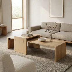 Flo Salontafel set van 2 Naturel