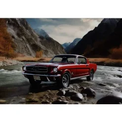 Ford Mustang rood - metalen bord