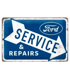 Ford service & repair blauw - metalen bord