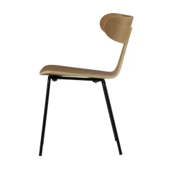 Form Eetkamerstoel hout met metalen poot naturel