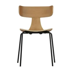 Form Eetkamerstoel hout met metalen poot naturel