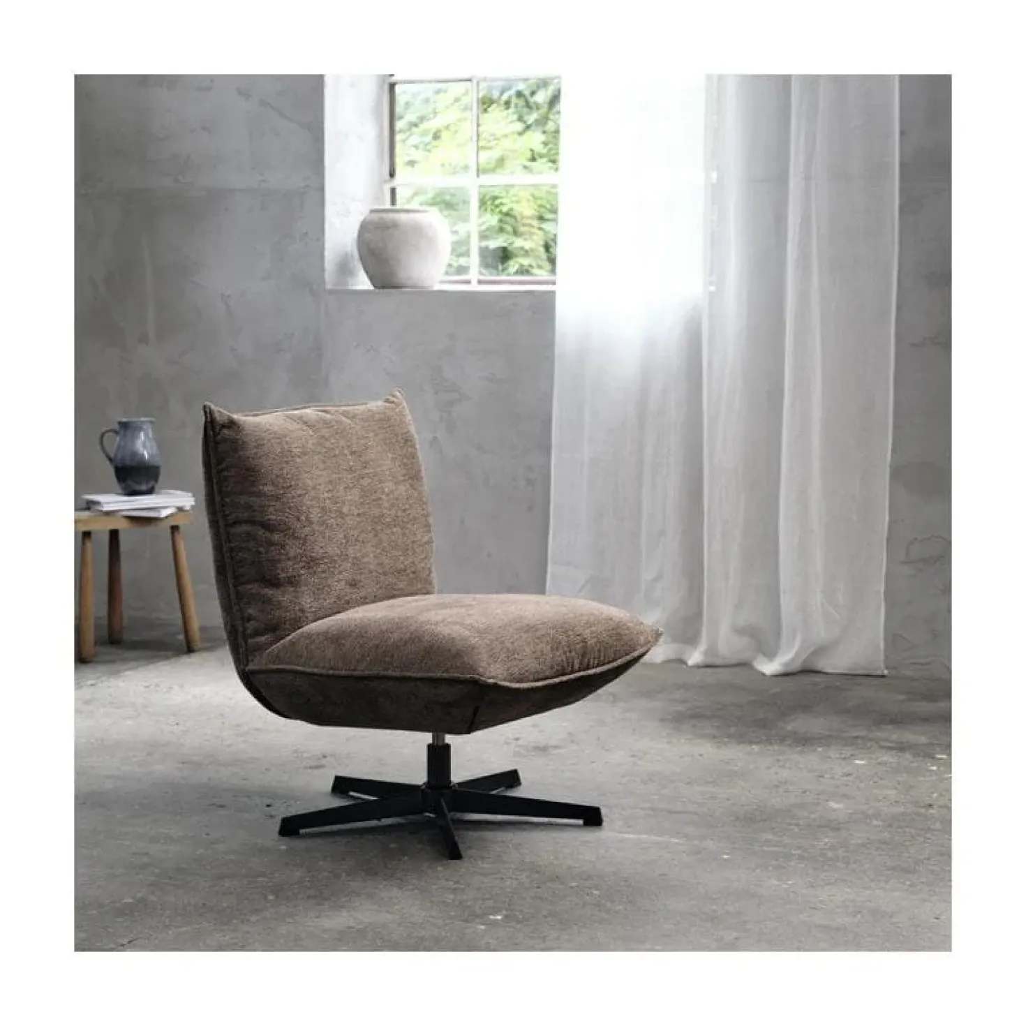 Fraes Fauteuil bruin chenille