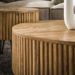 Francis Salontafel set van 2 rond Mangohout