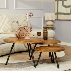 Franklin salontafel set van 3 naturel
