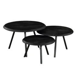 Franklin salontafel set van 3 zwart