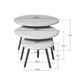 Franklin salontafel set van 3 zand