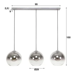 Galsa 3-lichts hanglamp industrieel