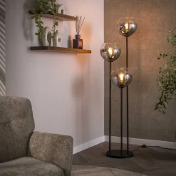 Galsa 3-lichts Vloerlamp Smoke glas