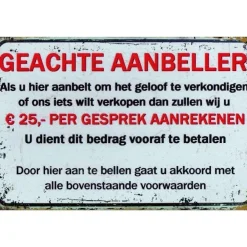 Geachte aanbeller - metalen bord