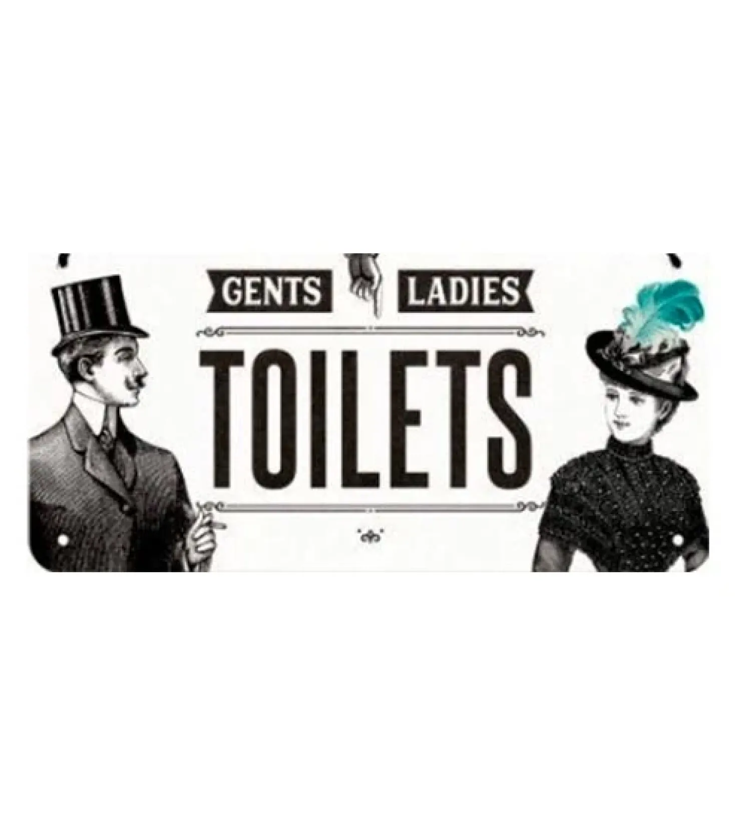 Gents, Ladies toilets - metalen bord