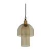 Gigi 1-lichts Hanglamp dubbele kap gehamerd glas naturel