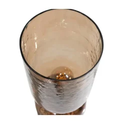 Gigi 1-lichts Tafellamp gehamerd glas bruin 51cm