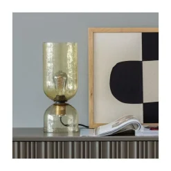 Gigi 1-lichts Tafellamp gehamerd glas naturel 38cm