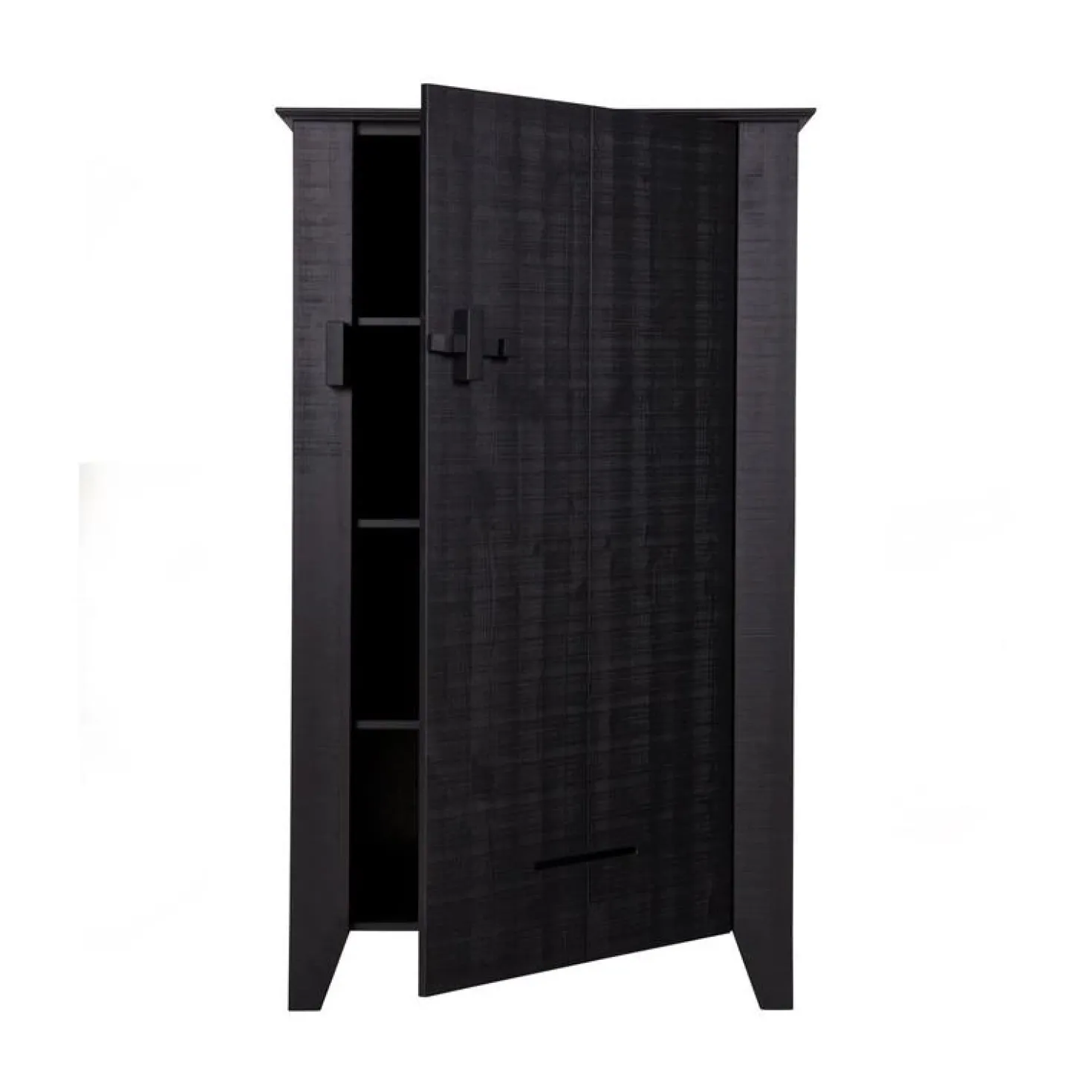 Gijs Wandkast bezaagd grenen zwart 85cm