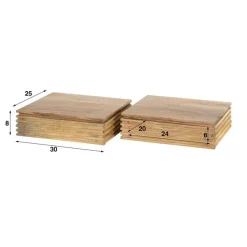 Gina Zwevend Nachtkastje set van 2 acaciahout 30cm