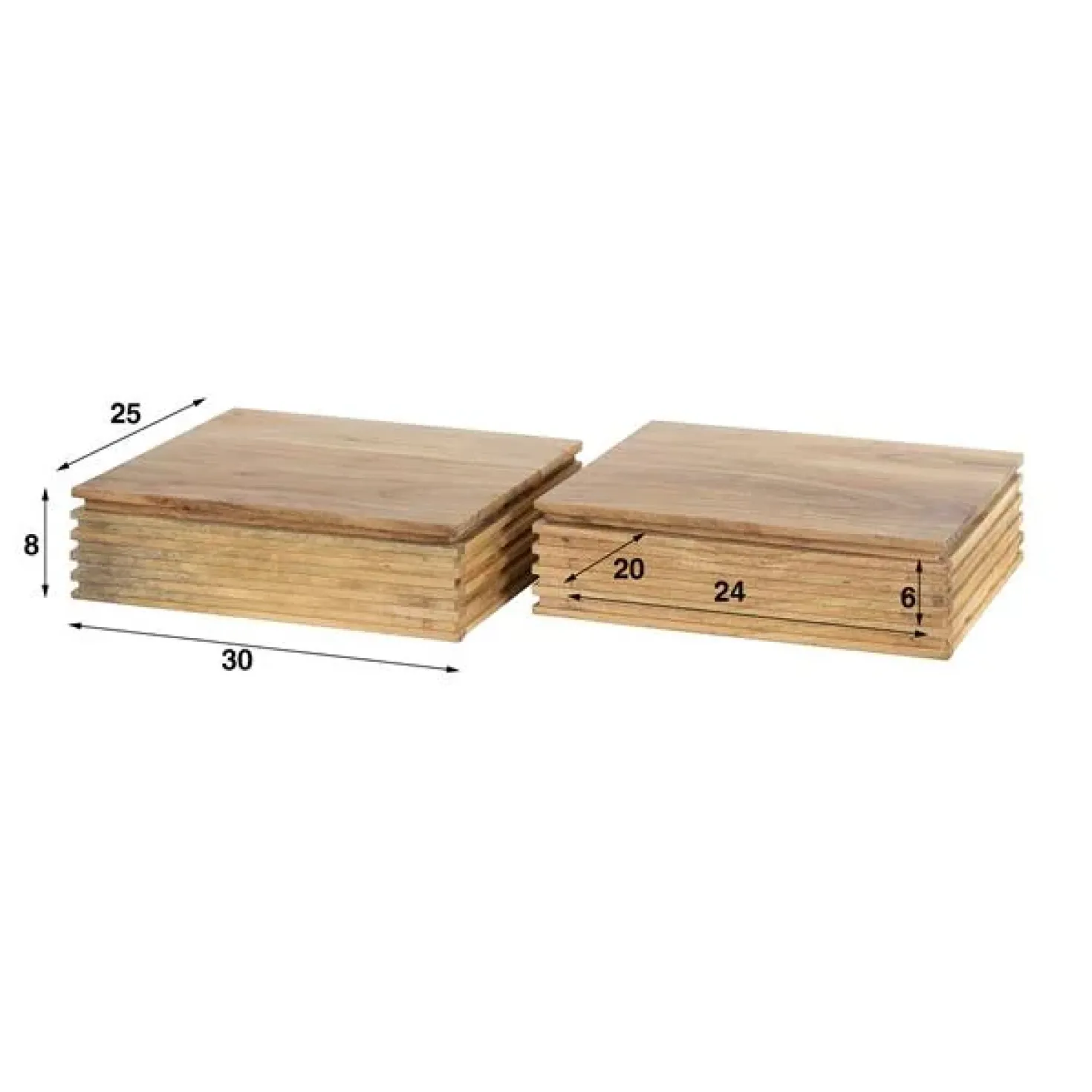 Gina Zwevend Nachtkastje set van 2 acaciahout 30cm