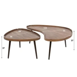 Giorgia Salontafel set van 2 organisch Acaciahout Bruin 103cm
