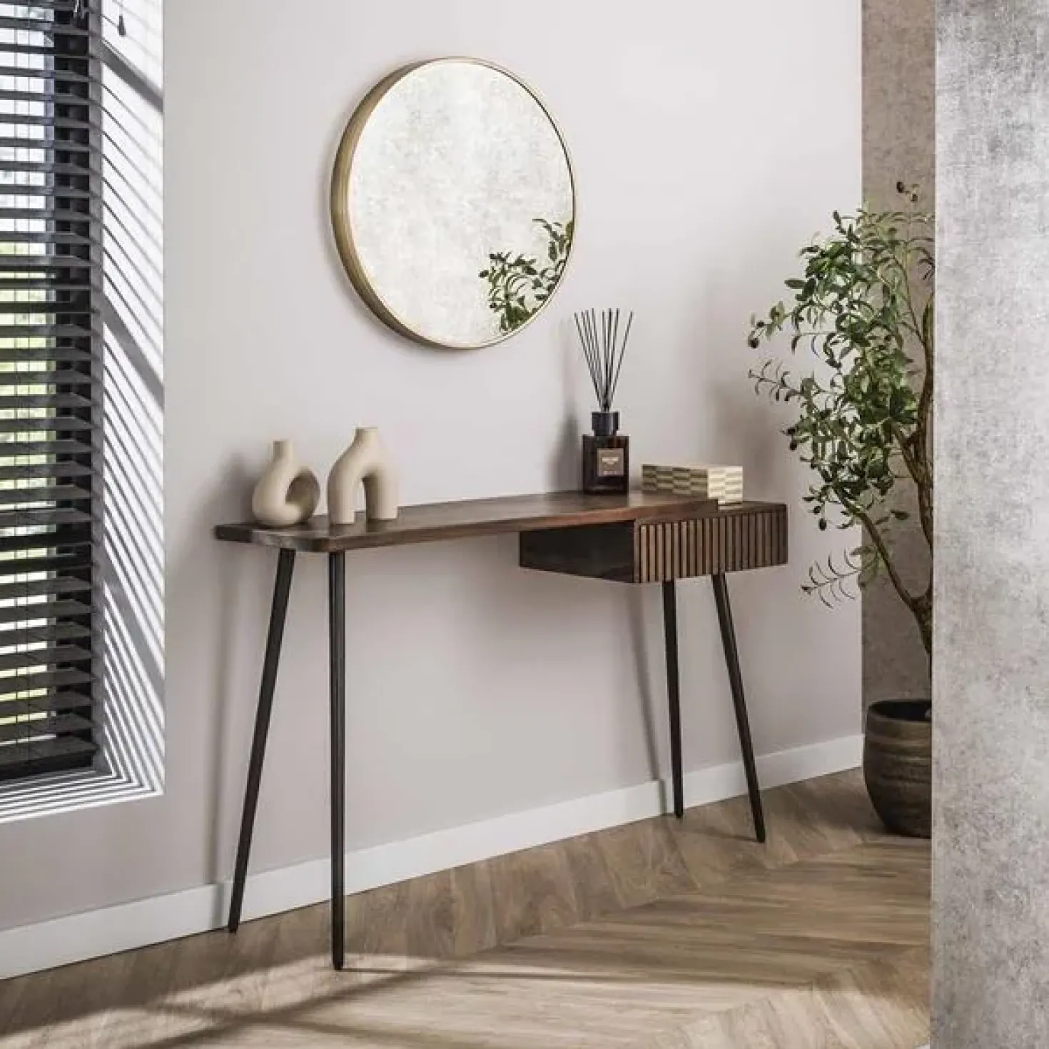 Giorgia Sidetable 1 lade Acaciahout Bruin 120cm