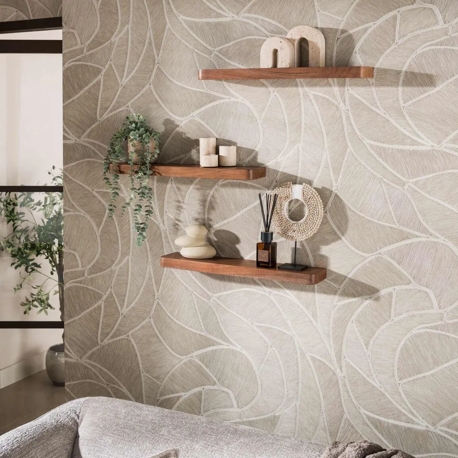Giorgia Wandplank Acaciahout set van 3 60cm