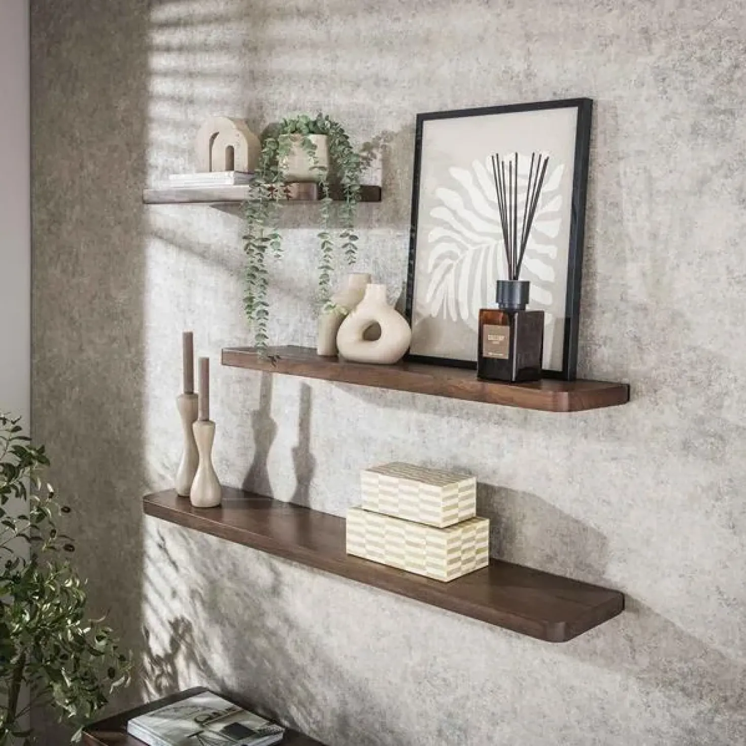 Giorgia Wandplank Acaciahout Bruin 120cm