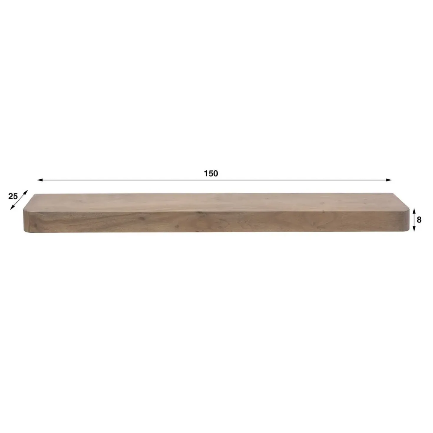 Giorgia Wandplank hoog Acaciahout Bruin 150cm