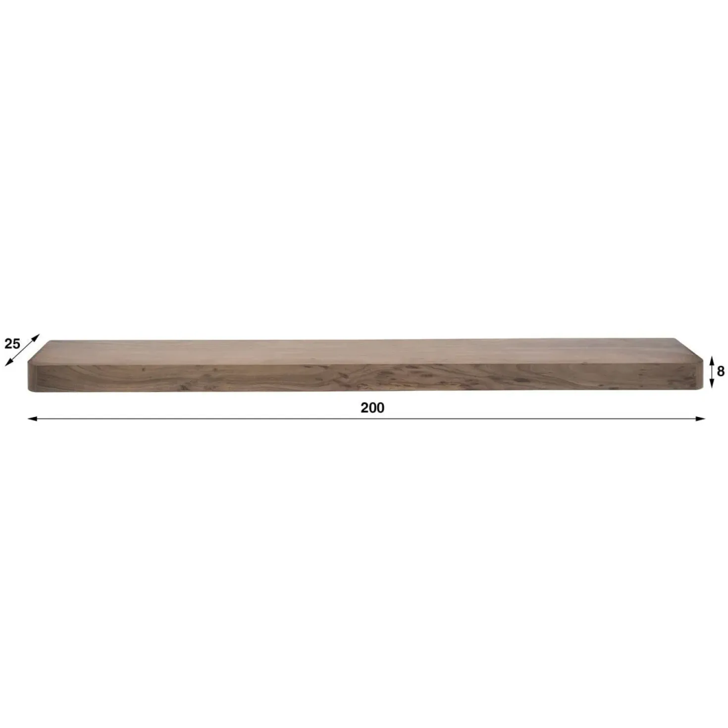 Giorgia Wandplank hoog Acaciahout Bruin 200cm