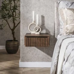 Giorgia Zwevende Nachtkastjes set van 2 met 1 lade Acaciahout Bruin 35cm