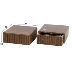 Giorgia Zwevende Nachtkastjes set van 2 met 1 lade Acaciahout Bruin 35cm