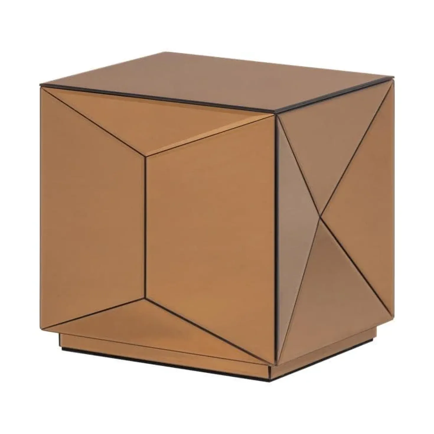 Glintz Bijzettafel Spiegelglas Bruin 40cm