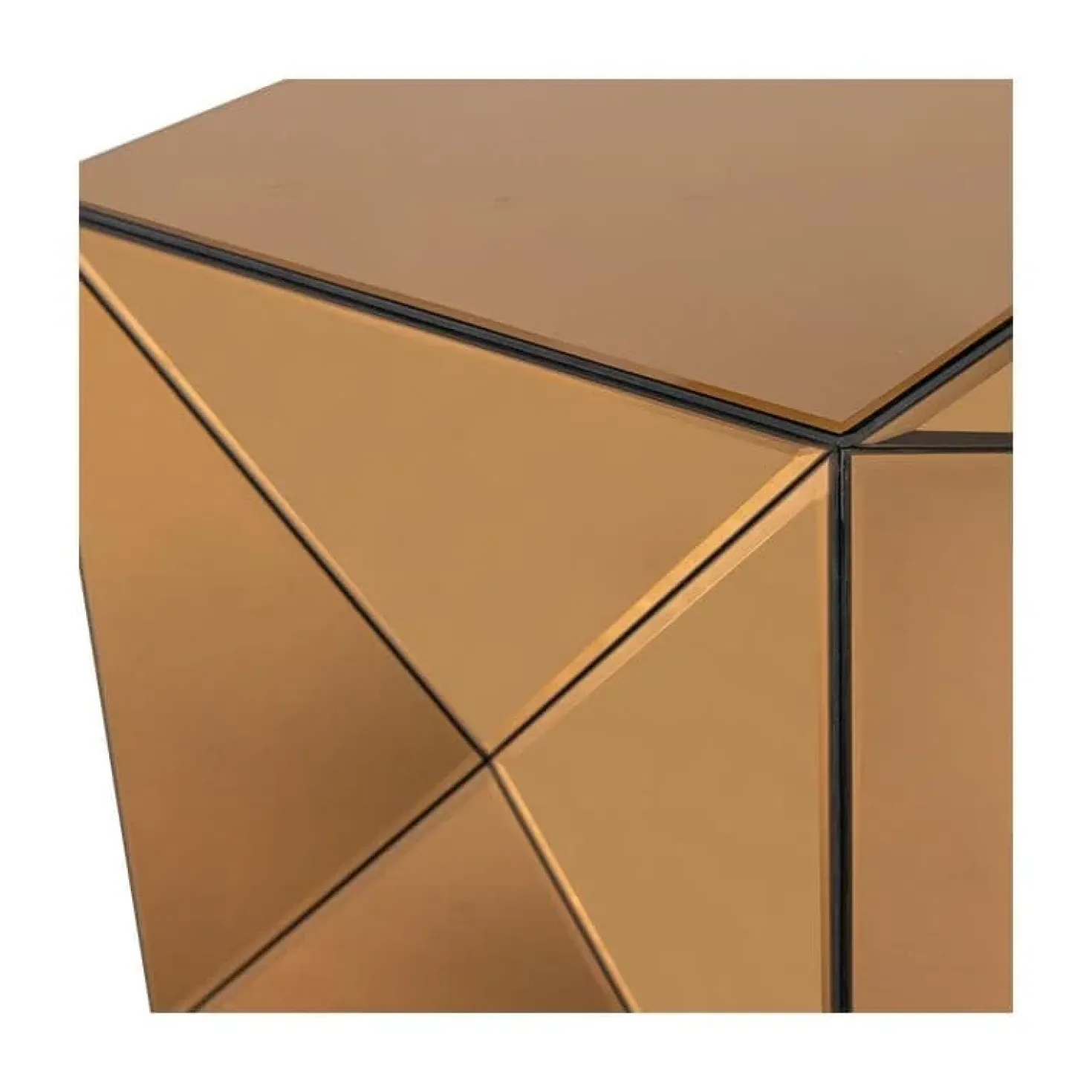 Glintz Bijzettafel Spiegelglas Bruin 40cm