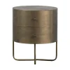 Glossy Rond kastje metaal antique brass 39cm