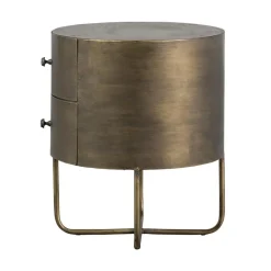Glossy Rond kastje metaal antique brass 39cm