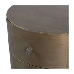 Glossy Rond kastje metaal antique brass 39cm